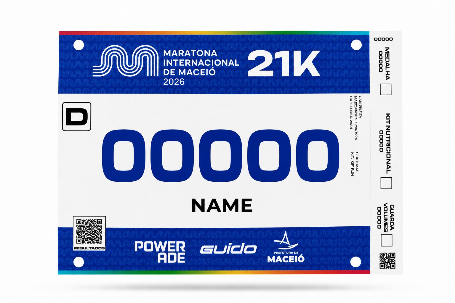 Número de peito oficial da Maratona Internacional de Maceió 2026